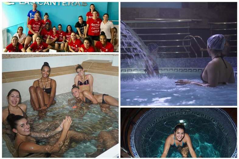 Las jugadoras en el Centro de Talasoterapia Las Canteras (Foto TA)